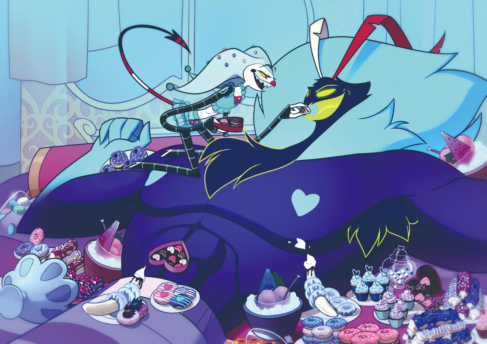 Helluva Calendar 2026 - February final piece, cel-shading