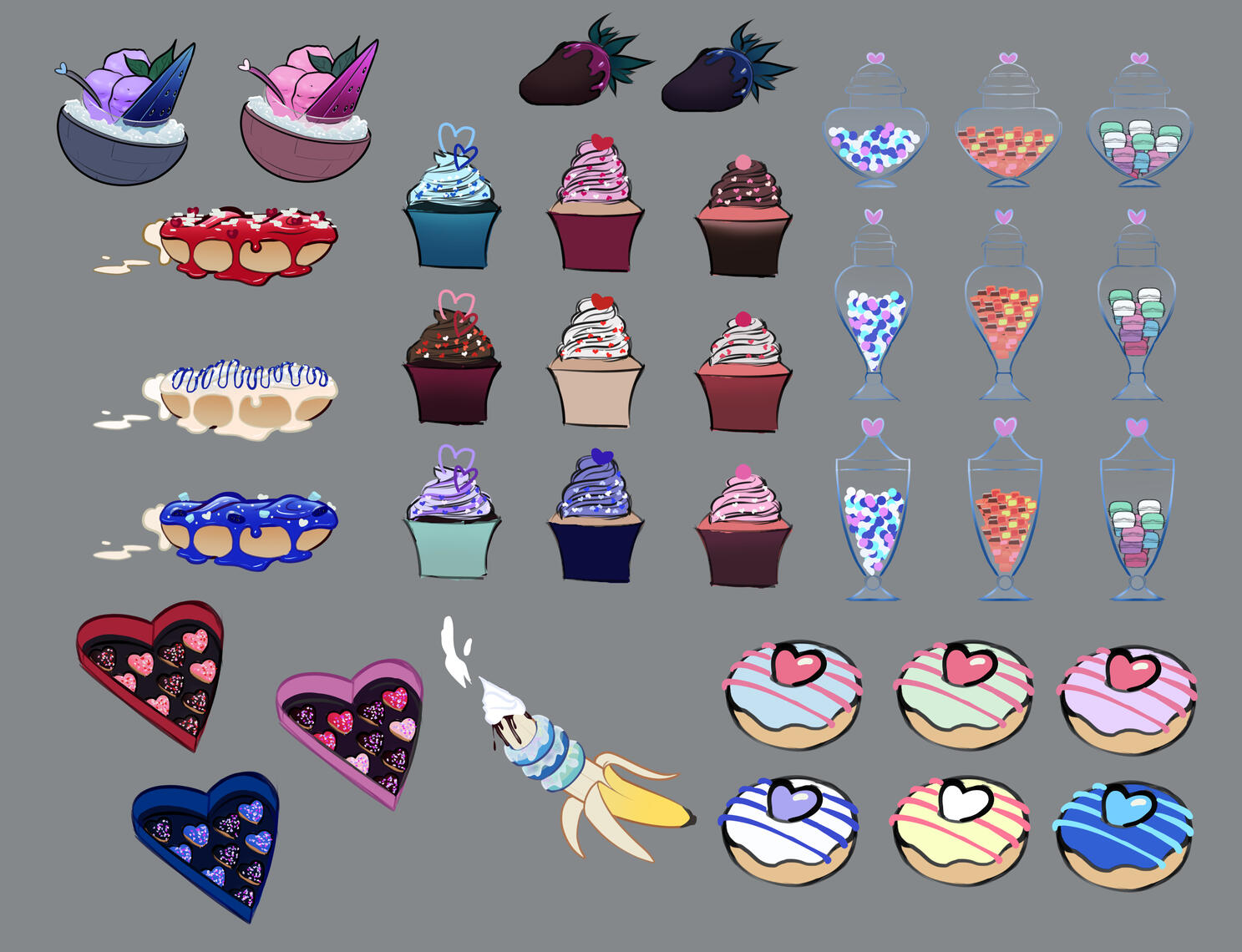 Valentine's Day sweets prop designs